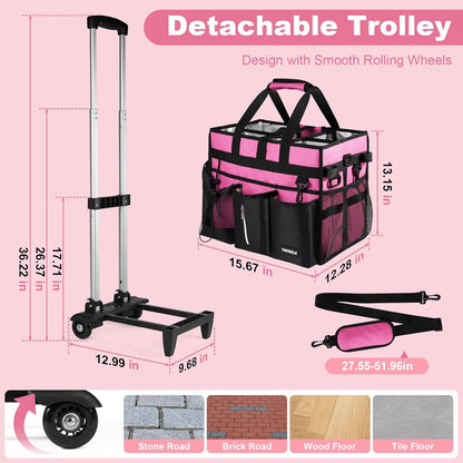 Extra-Large Wearable Cleaning Caddy With Detachable Divider,Cleaning Caddy For Cleaning Supplies Large Cleaning Supply Caddy With Adjustable Shoulder Strap & Waist Belt For Cleaners