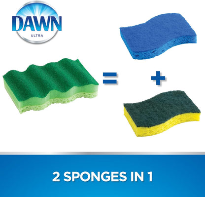 Dawn Power Clean Wedge-Shaped Scrubber Sponges, Pack of 3, Green