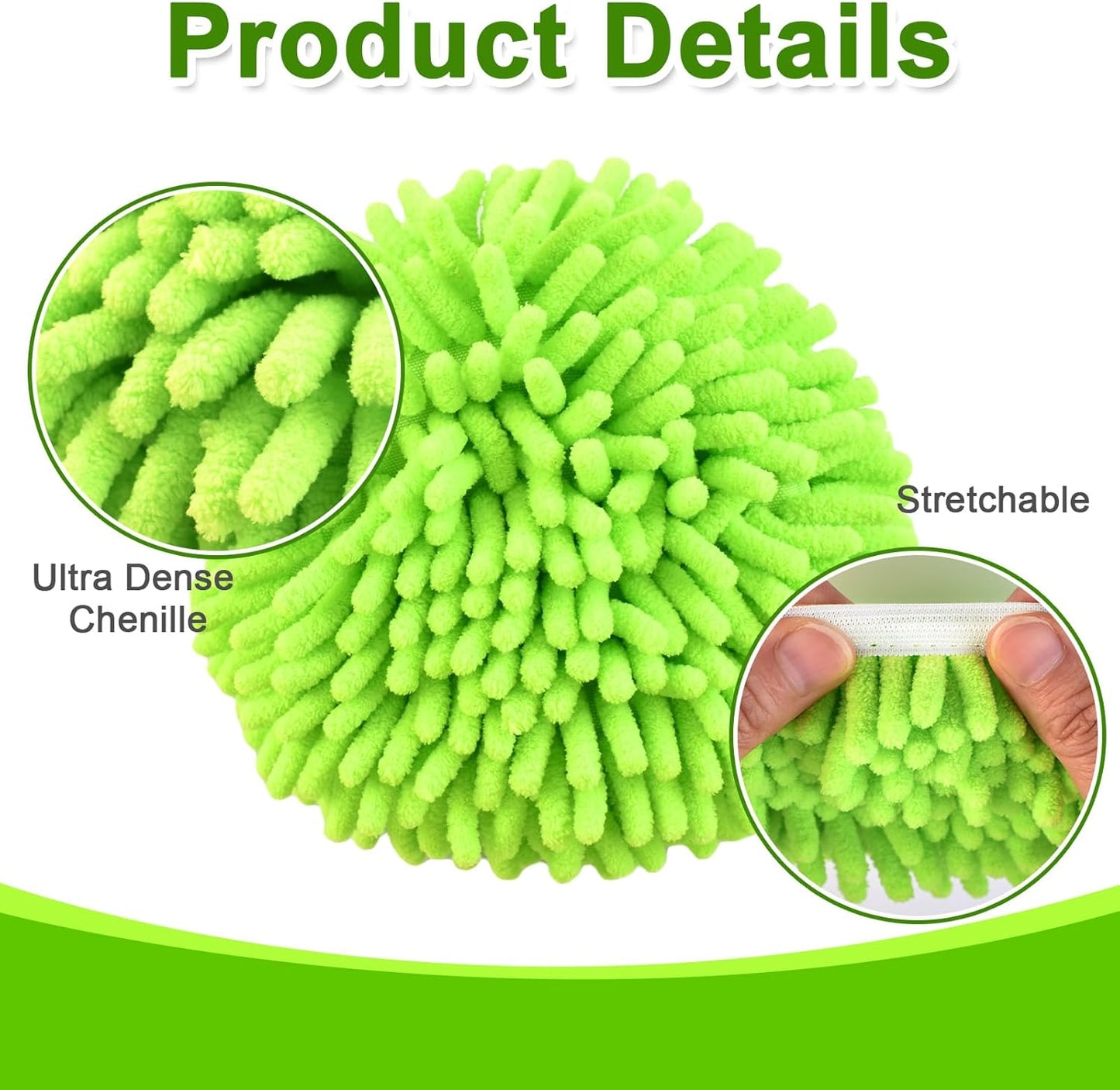 Mop Replace Head for O Cedar, Spin Mop Heads Replacements for Ocedar Easywring 1 Tank Spin Mop, Chenille Duster for Ocedar Mop Include 3 Pack Microfiber Chenille Mop Pad for Ocedar Spin Mop