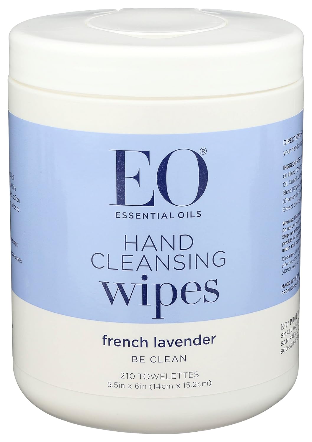 EO, Hand Sanitizer Wipe Lavender Pop Organic, 10 Count, 6 Pack