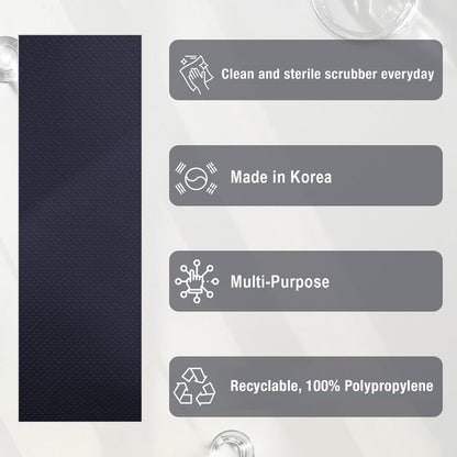 Daily Dish Scrubber Sheet Non-Scratch Household Disposable Cleaning Sponges | Recyclable, Eco-Friendly & Perfect for Kitchen, Home Cleaning and Outdoor Use (1, Navy)