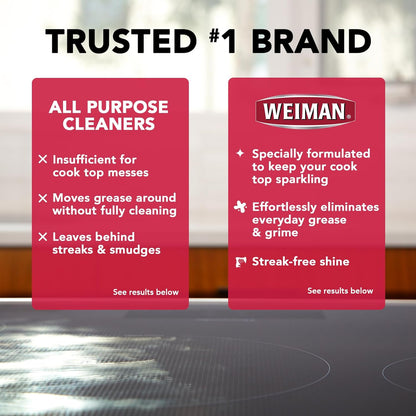 Weiman 6-Pack Cooktop Cleaning Spray – Cooktop & Oven Cleaner for Streak & Residue Free - Non-Abrasive Degreaser Safe for Glass & Ceramic