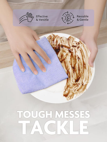 Fantasticlean Microfiber Cleaning Cloth Roll -75 Pack, Tear Away Microfiber Towels, 12" x 12", Reusable, Washable, Scratch Free, Ultra Absorbent Dishcloth for All-Around Cleaning Supplies (White)