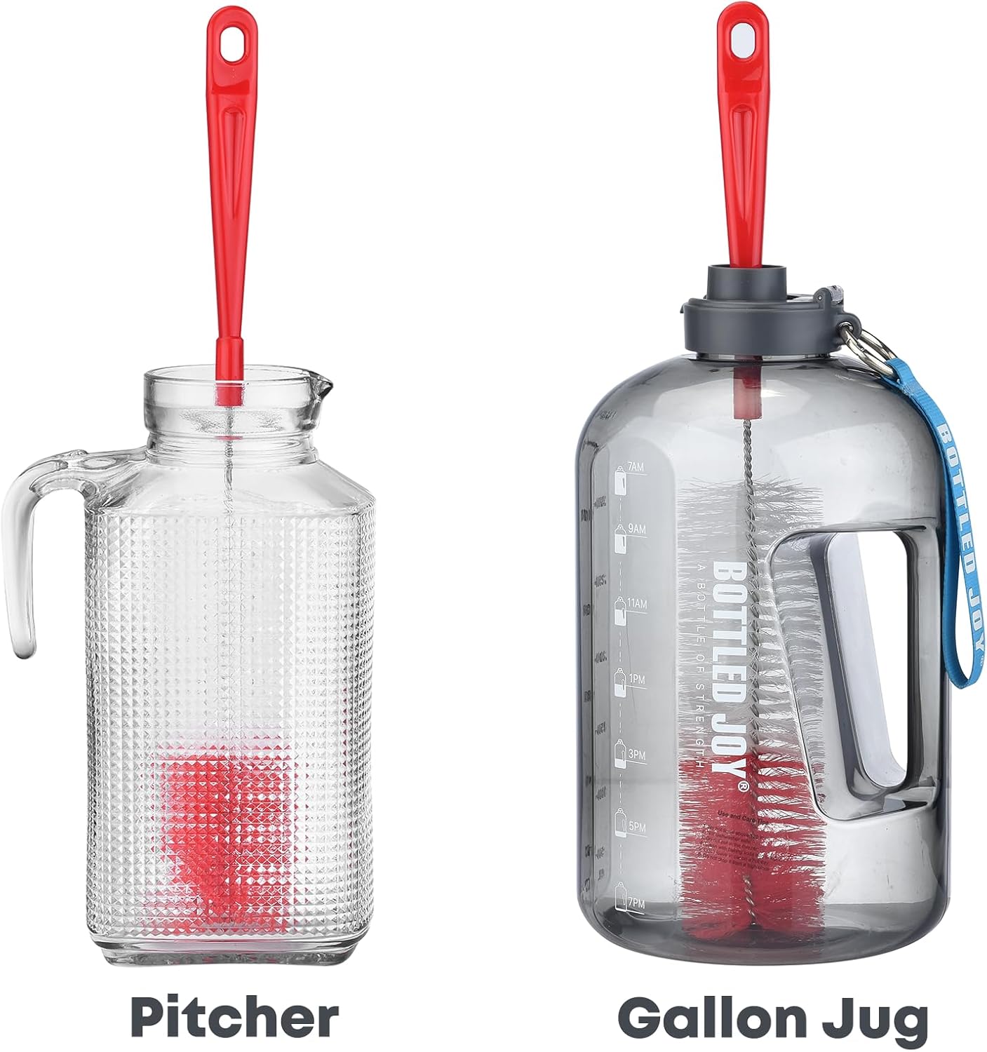 3-Pack Long Bottle Cleaning Brush for Narrow Neck Beer, Wine, Flask, Thermos, Sportwell, Pitcher, Brewing Bottle Cleaner, 16 Inches