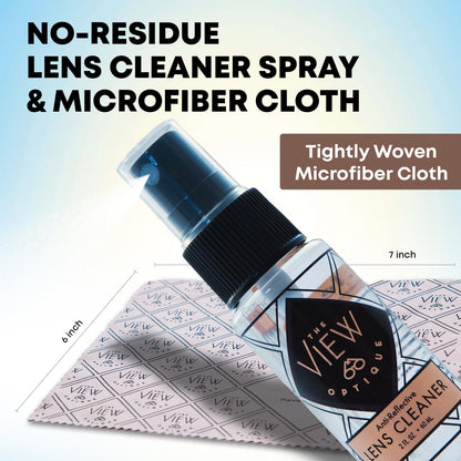 Anti-Reflective Lens Cleaner & Repair Kit – 0.4oz Glasses Cleaner Spray, Microfiber Cloth & Keychain Screwdriver in a Vinyl Snap Case for Eyeglasses, Sunglasses & Screens(3 Piece Set)