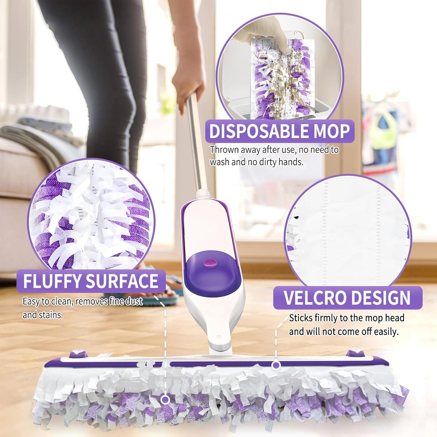 60PCS Disposable Mopping Pads Refills for Swiffer PowerMop,Replacement with Swiffer Power Mop Refills for Swiffer Power Mop Pads Multi-Surface for Floor Cleaning