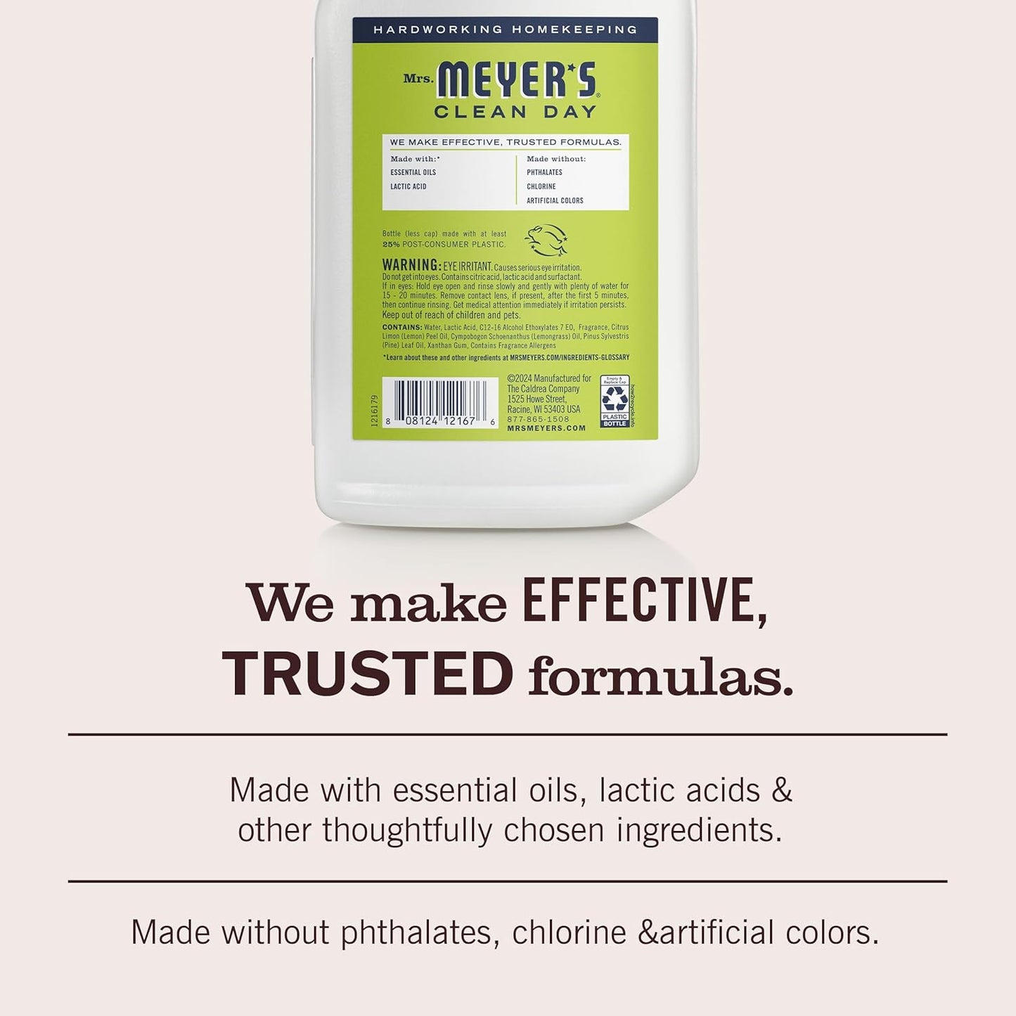 MRS. MEYER'S CLEAN DAY Liquid Toilet Bowl Cleaner, Stain Removing, Lemon Verbena, 24 oz