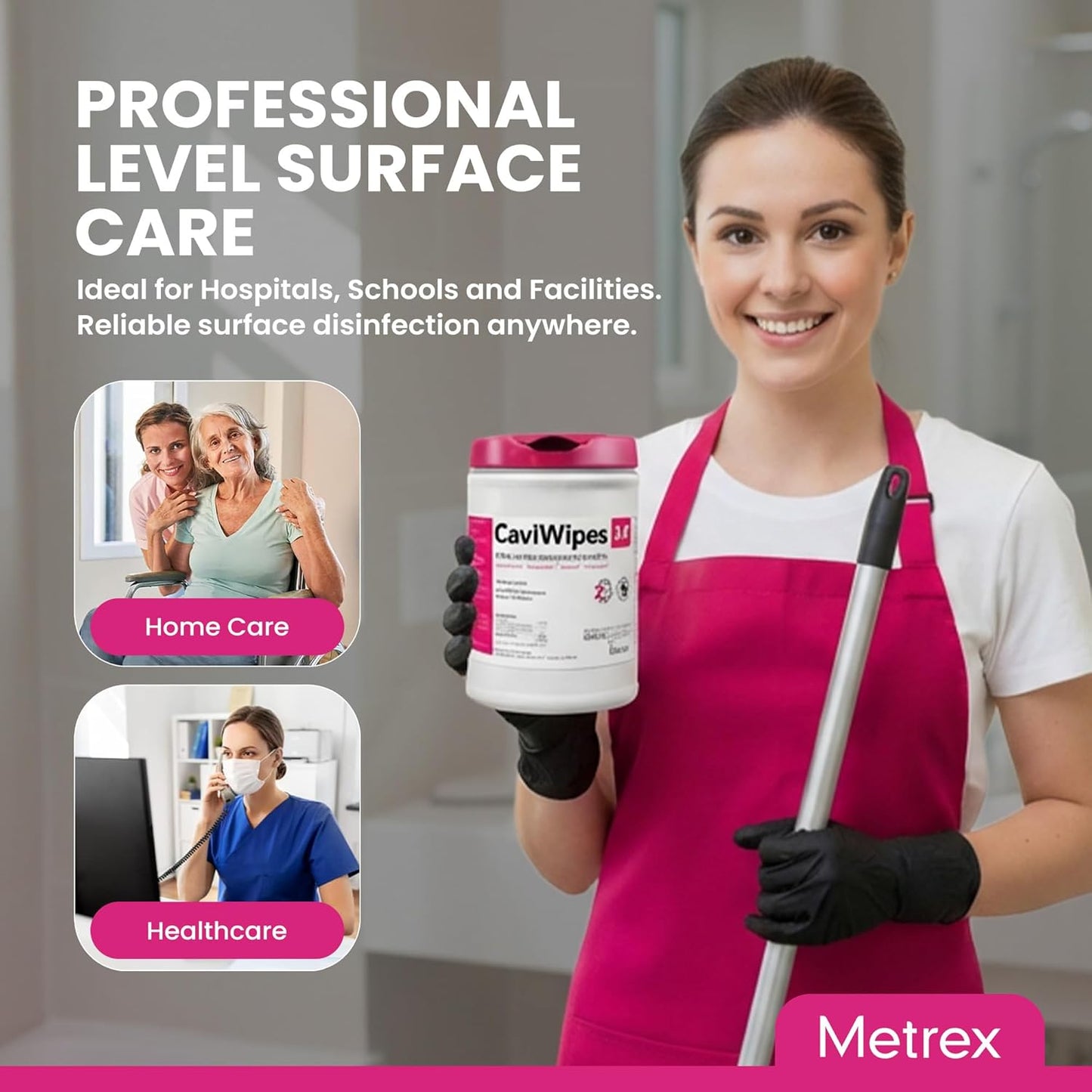 Metrex – CaviWipes 2.0 Disinfecting Wipes for Healthcare, Dental & Clinical Use – Manual Pull, Pre-Moistened, Non-Sterile, Disposable 6" x 6.75" – 160 Wipes per Canister, Pack of 1