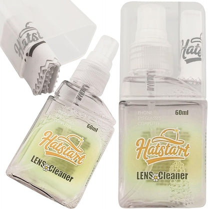 2-Pack Eye Glasses Cleaner Spray, Travel-Sized Screen Cleaning Kit with Touchscreen Mist for iPhone, Sunglasses, Computer, Laptop Screens, Phone Electronics with Eyeglass Cloth and Case Lid - Hatstart