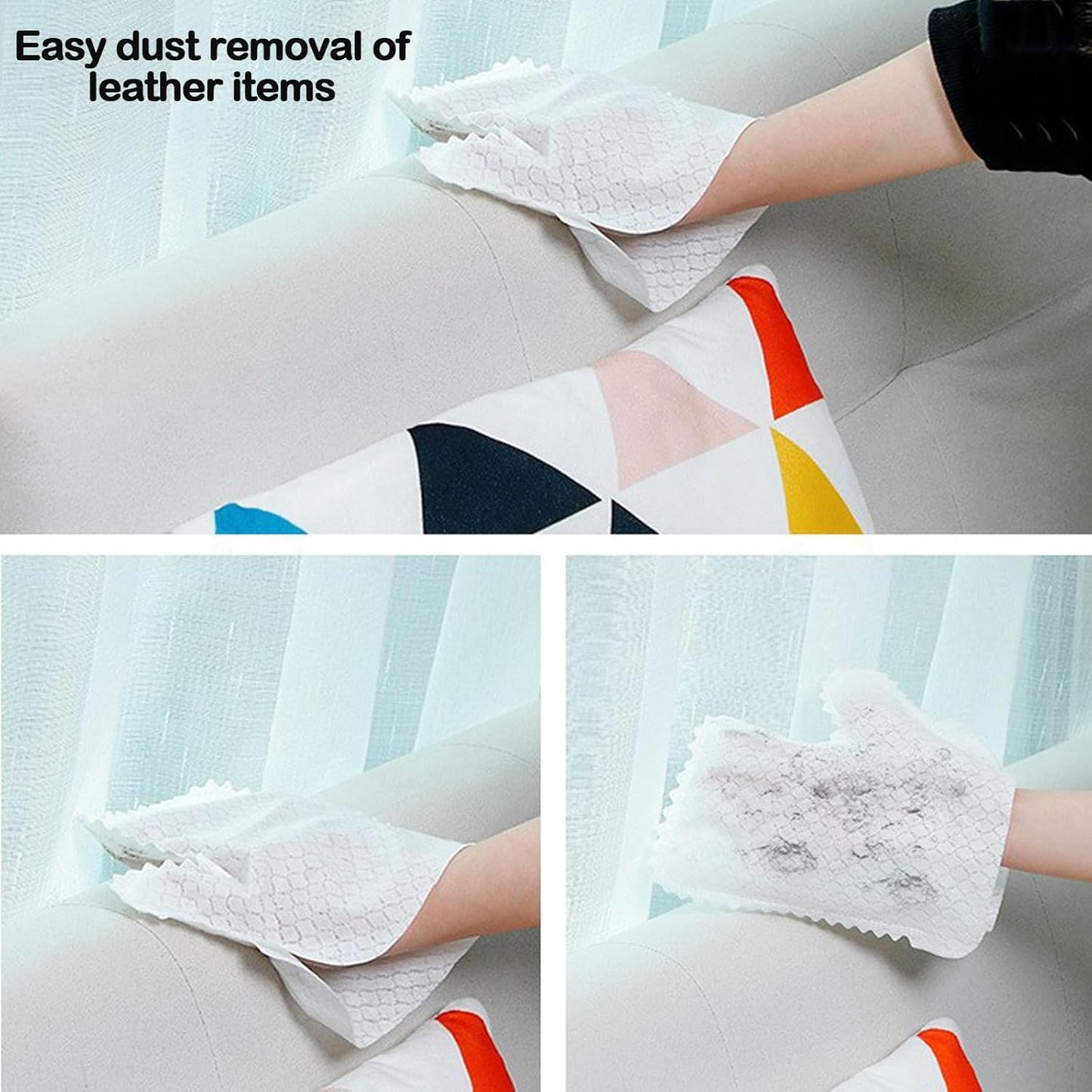 60 Pieces White Microfiber Dusting Gloves – Artisan Dusting Mitt, Dual-Sided Disposable, Grabs and Locks in Dust & Pet Hair, Replaces Dust Wipes & Feather Dusters, Safe for Sensitive Surfaces