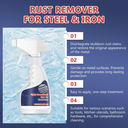 2Set Highly Concentrated Steel Rust Remover, Instant Rust Eraser Ultra-Strong Metal Revival Spray, Rust Removal Heavy Duty for Metal, Powerful and Fast Acting for Tools, Stainless Steel, Auto Parts