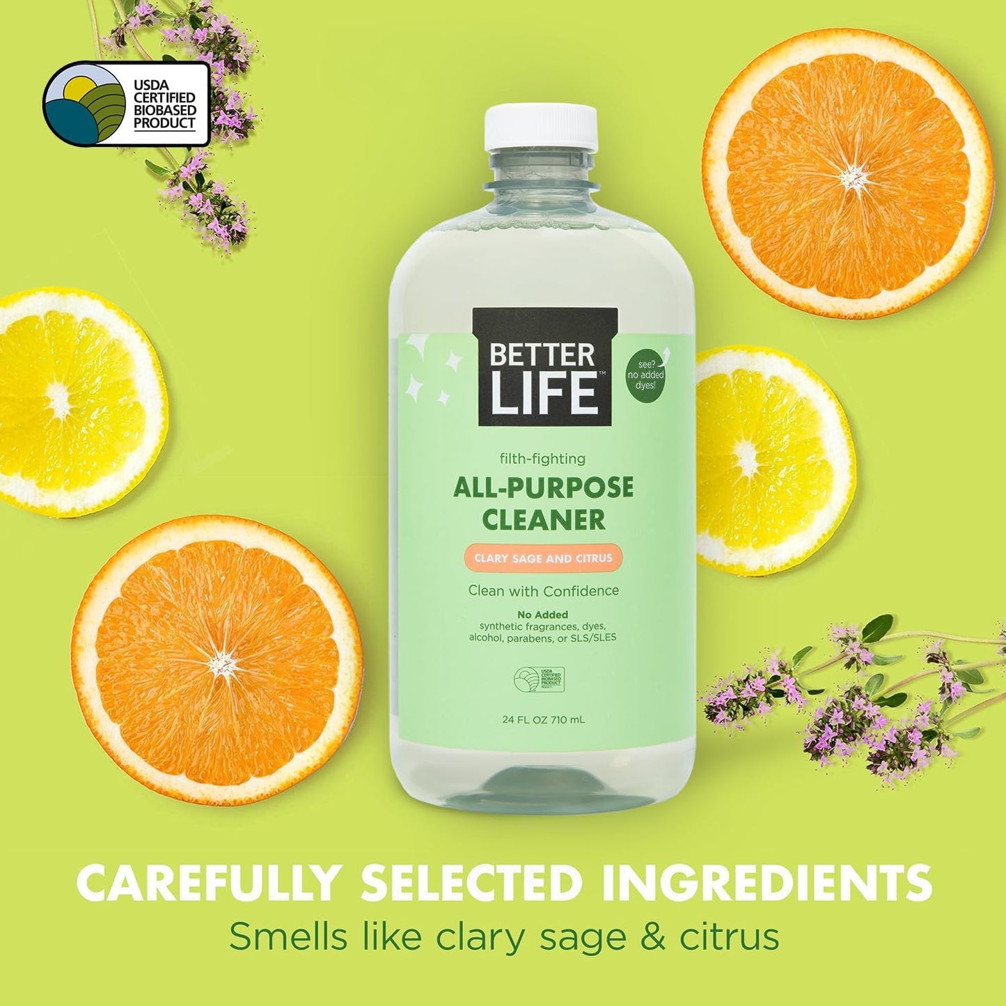 Better Life All Purpose Cleaner - Multipurpose Home and Kitchen Cleaning Spray for Glass, Countertops, Appliances, Upholstery & More - Multi-surface Spray Cleaner - 24oz (Pack of 2) Unscented