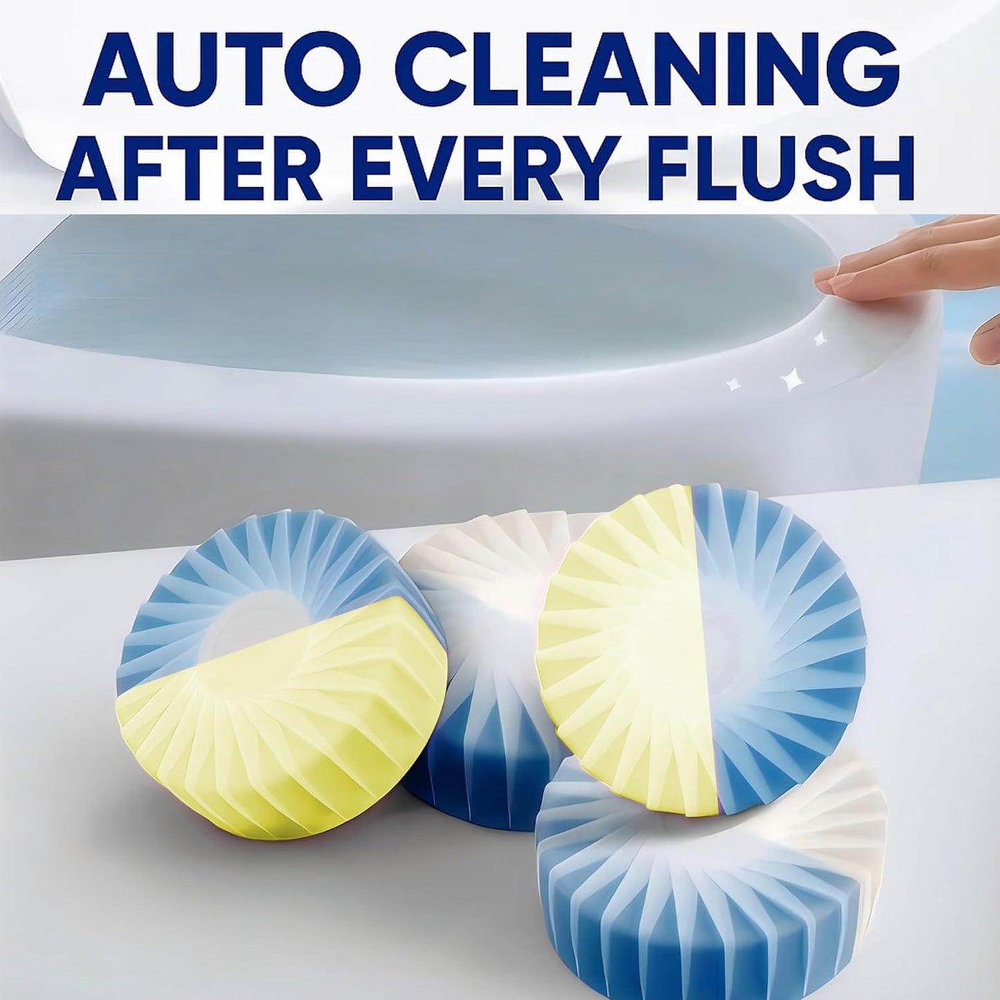 Automatic Toilet Bowl Cleaner Tablets, 10 Pack Long-Lasting Toilet Tank Cleaner for Bathroom, Blue Water Freshener, Prevents Stains & Odor, Safe for All Toilets - 10 Pack (Pink+Blue)
