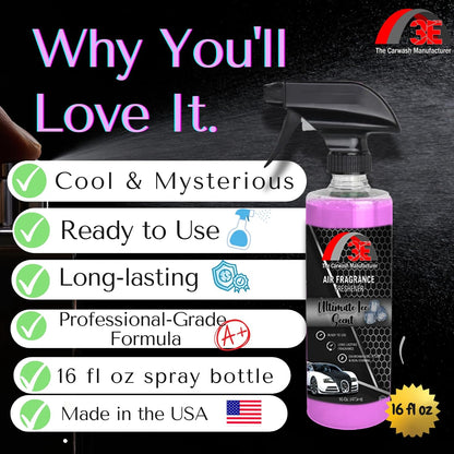 3E Car Air Freshener Premium Baby Powder Scent 16 fl oz – Professional Automotive Air Freshener & Odor Eliminator, Long-Lasting Interior Fragrance for Cars, Trucks, SUVs, RV, Home & Office