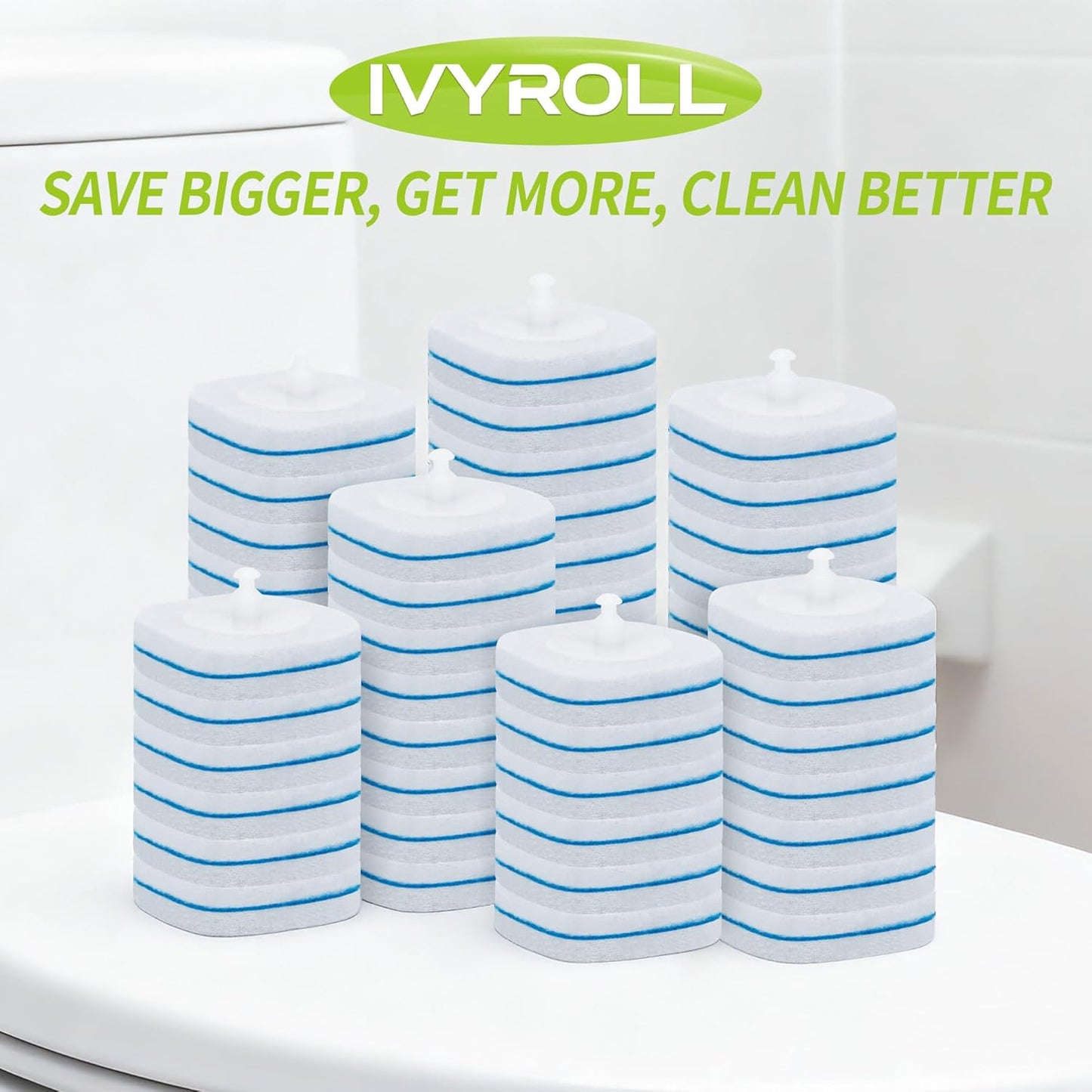 Toilet Bowl Cleaner Wand Refills Compatible with CLOROX, 21 Count Disposable Toilet Brush Refills, Replacement Heads for Toilet Cleaning System