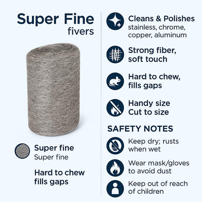 Steel Wool #0000 Grade Pads, 36 Pack – Flexible Cut to Size Wire Wool for Glass Shower Door Hard Water Removal, Chrome & Stainless Steel Polishing, Weep Hole Gap Filler, Mice Control & Rodent Barrier