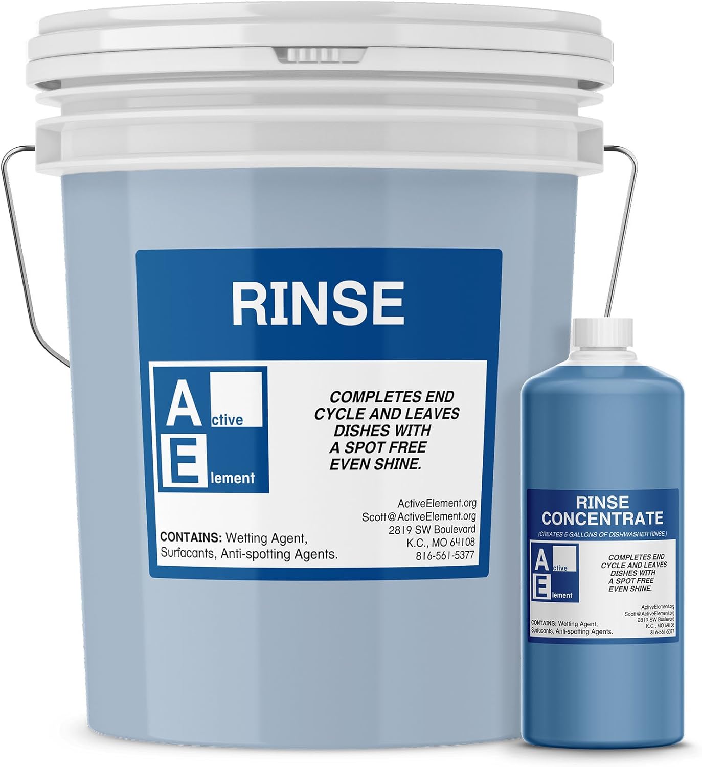 Commercial Dishwasher Rinse - Makes One 5-gallon pail - For High Temperature and Low Temp Dishwasher Machine - Commercial Strength