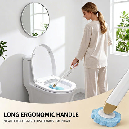 Disposable Toilet Brush with 48 Refill Heads and Holder– Includes Storage Caddy&Toilet Bowl Wand, Wall-Mount Scrubbing Toilet Brush Bathroom Cleaning Kit (1 Wand+48 Refills)