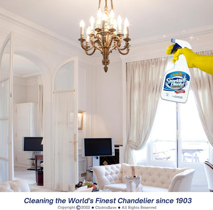 Sparkle Plenty Chandelier Cleaner Drip Dry Spray No Wipe - Dust Remover & Streak Free Glass Cleaner Spray for Chandeliers Crystals & Window Screen Surface - All Purpose Cleaning Supplies (32 oz)