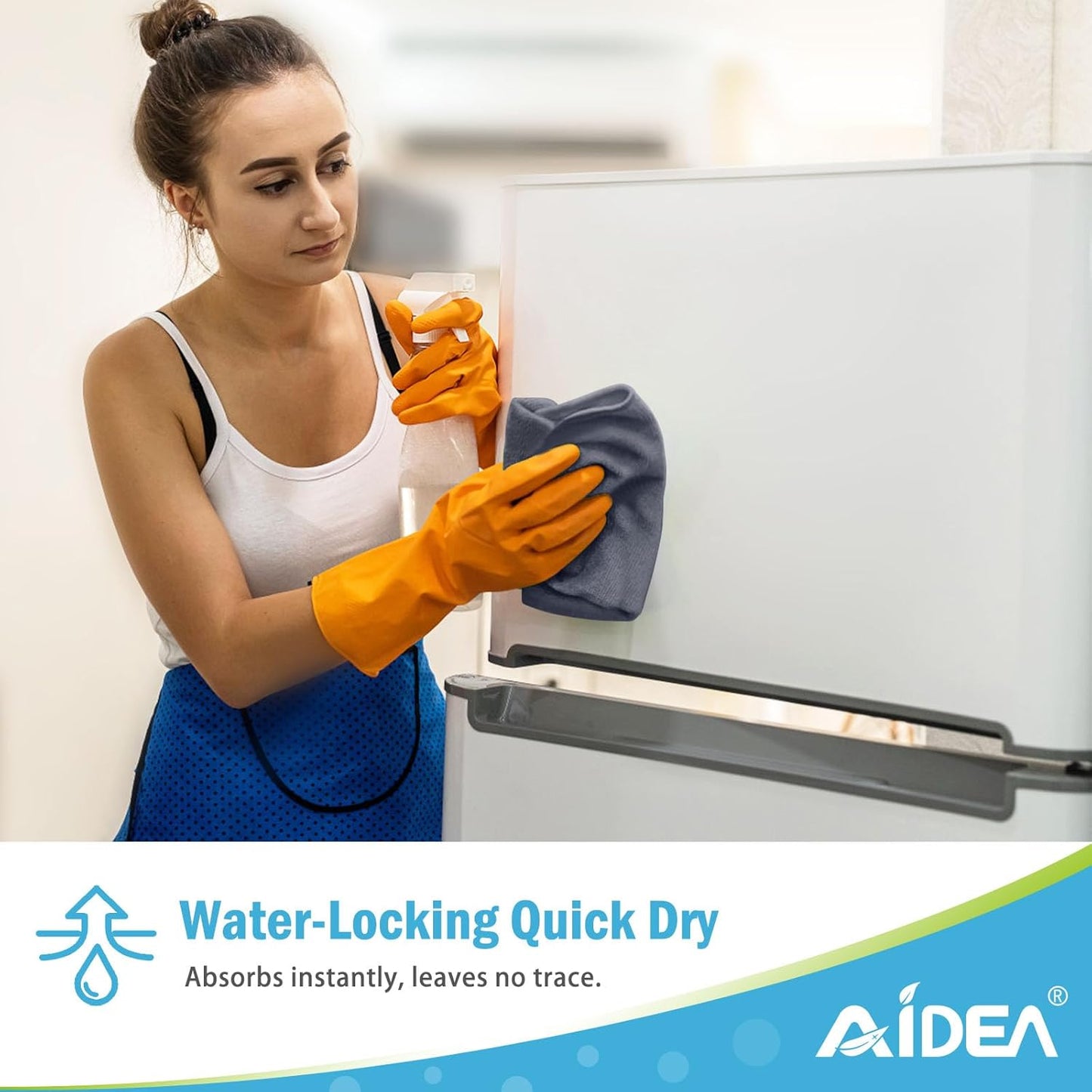 AIDEA Microfiber Cleaning Cloth-50PK, Soft Microfiber Towels for Cars, Absorbent Cleaning Rags, Lint-Free Streak-Free Wash Cloths for House, Kitchen, Window(12in.x12in)