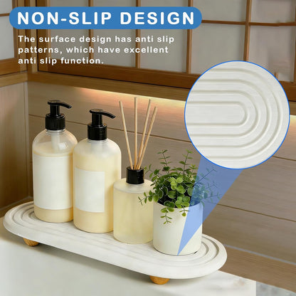 Instant Dry Sink Tray, Anti-Slip Stone Sink Caddy, Durable Kitchen Sink Organizer, Quick Dry Water Absorbing Stone Tray for Bathroom Counter, Stone Soap Tray -Dark Gray