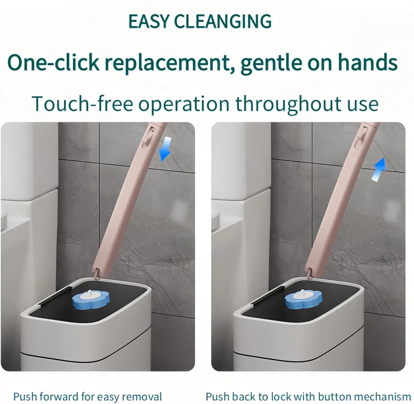 48 Count Disposable Toilet Brush Refill Pads, Disposable Toilet Bowl Wand Refills, Toilet Cleaning Refills, Toilet Scrubber Refills, Brush Head Replacement