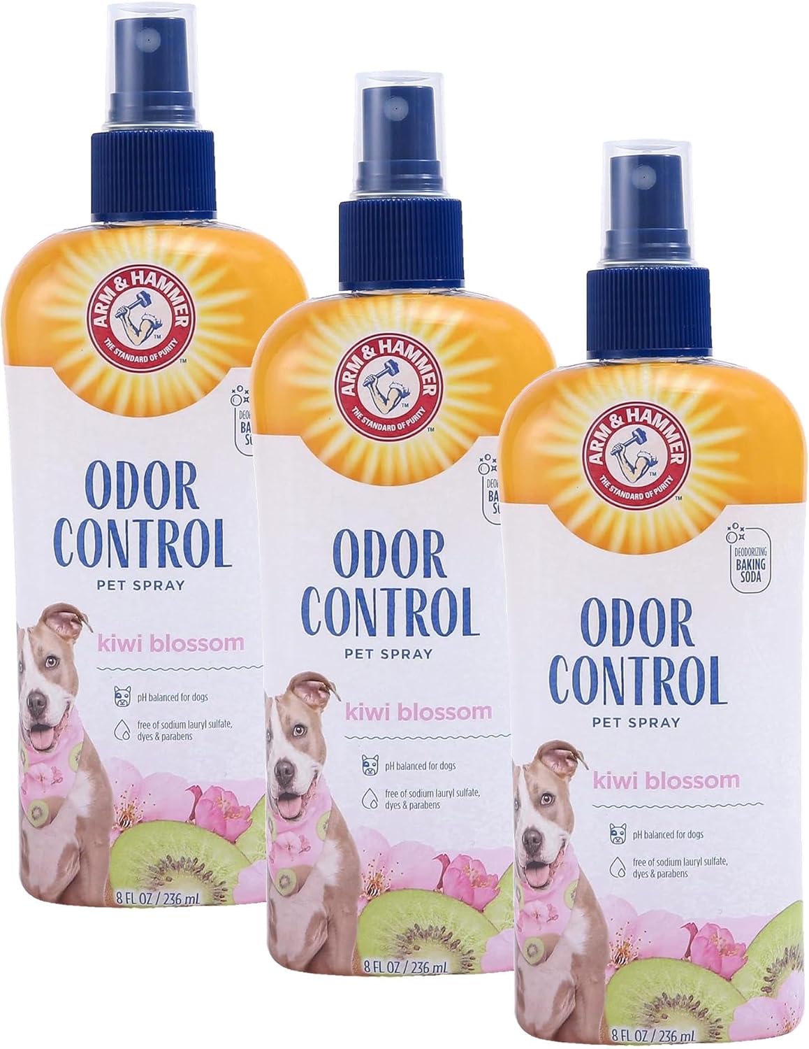 Arm & Hammer for Pets Super Deodorizing Dog Spray with Baking Soda for Odor Control, Freshens Coat Between Baths, pH Balanced Formula for Dogs, 8 Fl Oz - 2 Pack