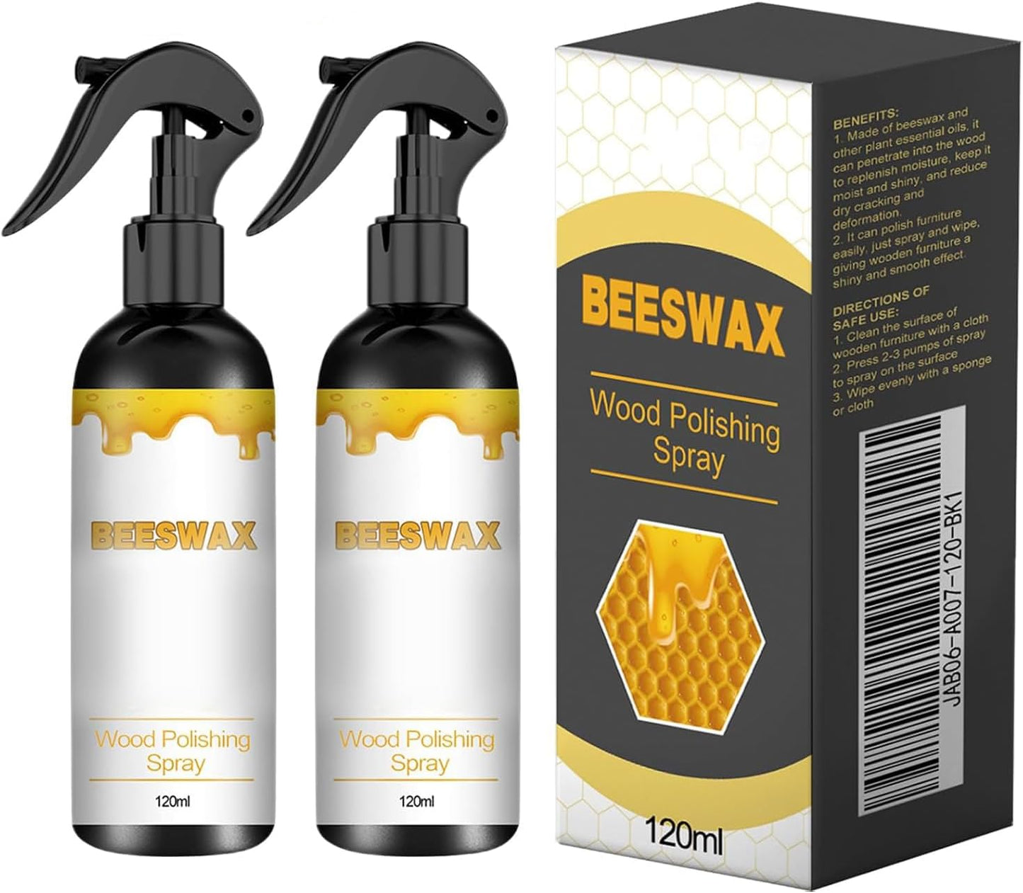 Natural Beeswax Care Spray & Restorer, Natural Beeswax Spray Used to Care For Wood, Leather and Furniture Polish(2pc)