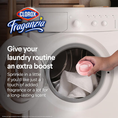 Clorox Fraganzia Laundry Scent Booster Crystals, In-Wash Fragrance Beads for Fresh-Smelling Clothes & Linens, Safe for All Fabrics & Colors, Easy-Pour Bottle, Vanilla Scent, 18 Oz, 2 Pack