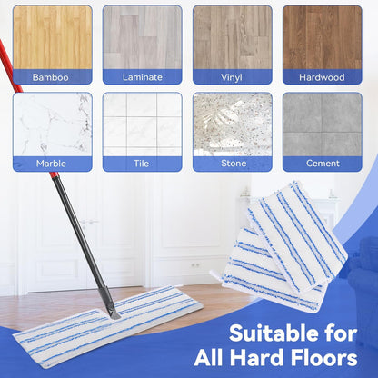 Mop Heads Replacements Compatible with Cedar Dual-Action Flip Mop - Microfiber Mop Replace Pads for Dry/Wet Use - Reusable Washable Dust Mop Refills for Floor Cleaning,5 Pack