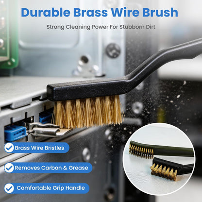 Carburetor Cleaning Kit, 13 Stainless Steel Wires, 10 Needles, 5 Nylon Brushes,1pick, 4 Cleaning Hooks and 1 Hex Wrench 2 Brushes, Tool for Motorcycle, Lawnmower, ATV, Chainsaw, Spray Gun