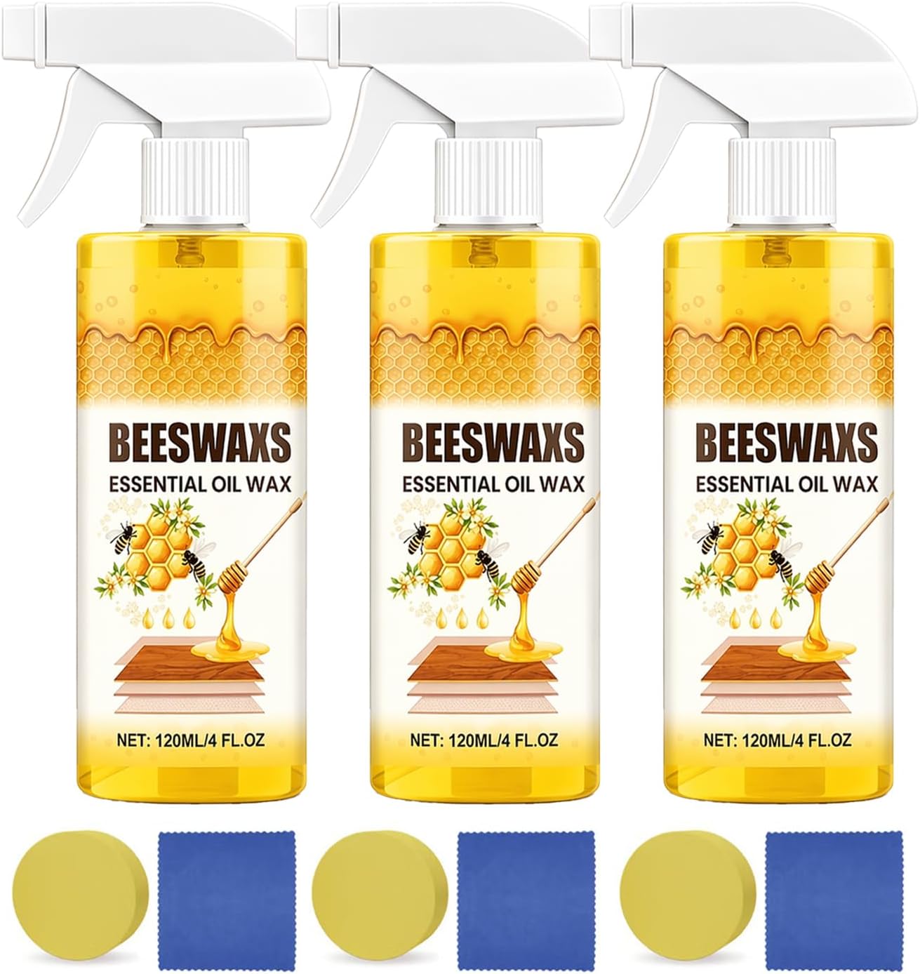 Beeswax Spray, Beeswax Spray Cleaner, Beeswax Furniture Polish, Natural Wood Care for Furniture, Floors, Tables & Cabinets (1pc)