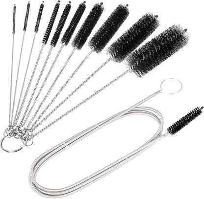 CiaraQ Bottle Cleaning Brushes, 8 Inch Nylon Tube Brush Set, Cleaner for Narrow Neck Bottles Cups with Hook, Set of 10pcs