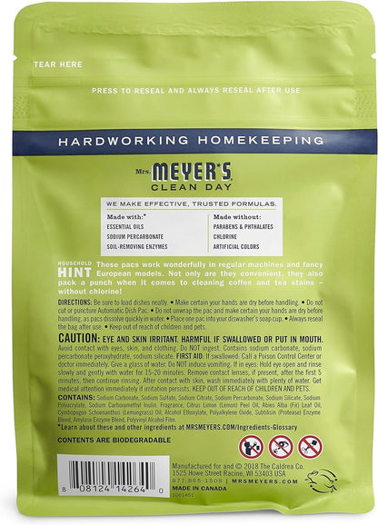 Mrs. Meyer's Automatic Dish Pillow Lemon Verbena 12.7 OZ, 20 CT.