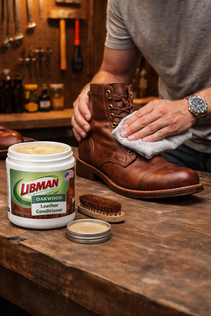 Tribello Libman Oakwood Leather Conditioner 16 oz – Hydrates & Conditions Leather – Helps Repel Moisture & Stains – For Saddles, Tack, Boots, Shoes, Furniture & Auto Interiors – Made in USA