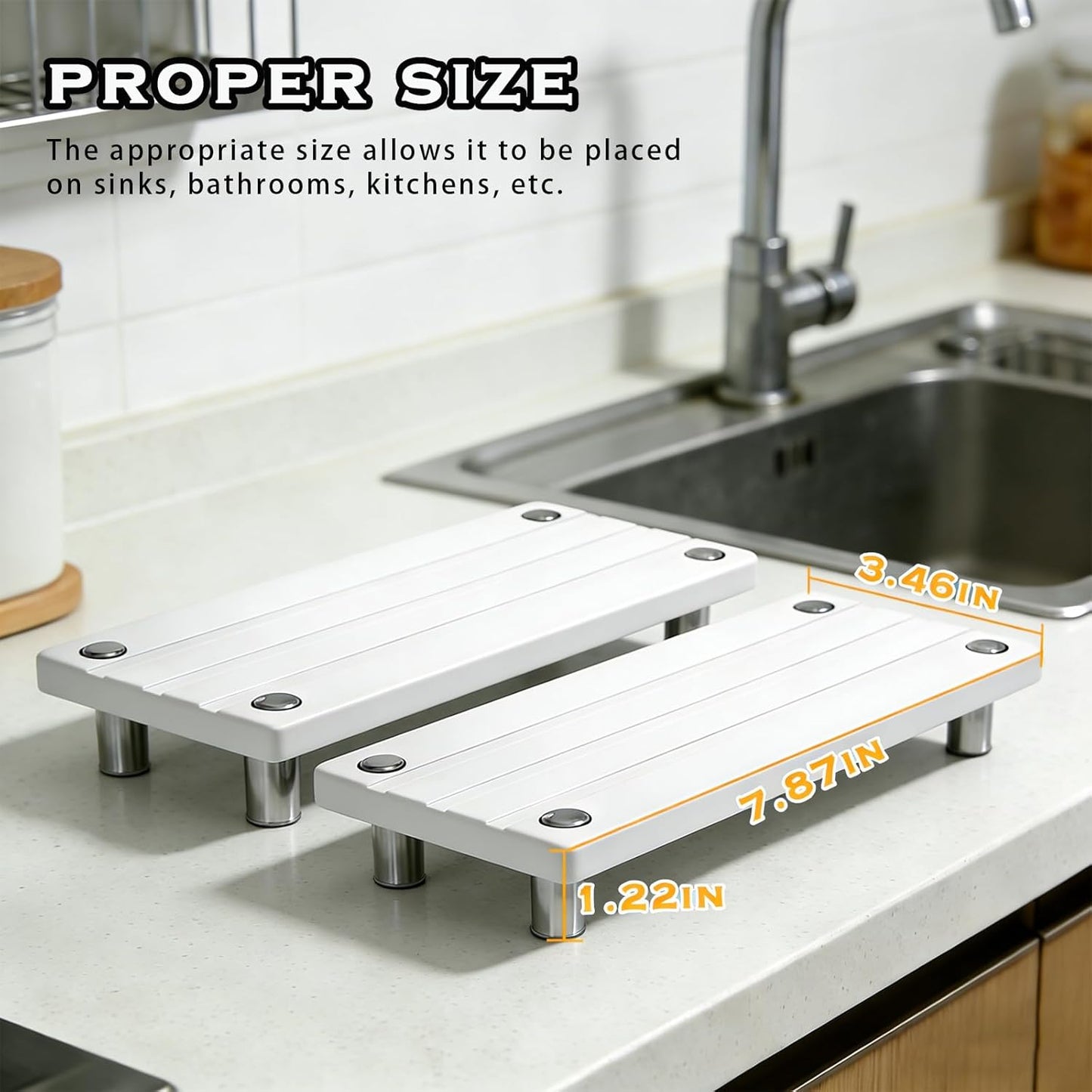 Instant Dry Sink Tray, Anti-Slip Stone Sink Caddy, Durable Kitchen Sink Organizer, Quick Dry Water Absorbing Stone Tray for Bathroom Counter, Stone Soap Tray -Dark Gray