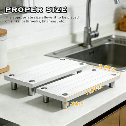 Instant Dry Sink Tray, Anti-Slip Stone Sink Caddy, Durable Kitchen Sink Organizer, Quick Dry Water Absorbing Stone Tray for Bathroom Counter, Stone Soap Tray -Dark Gray