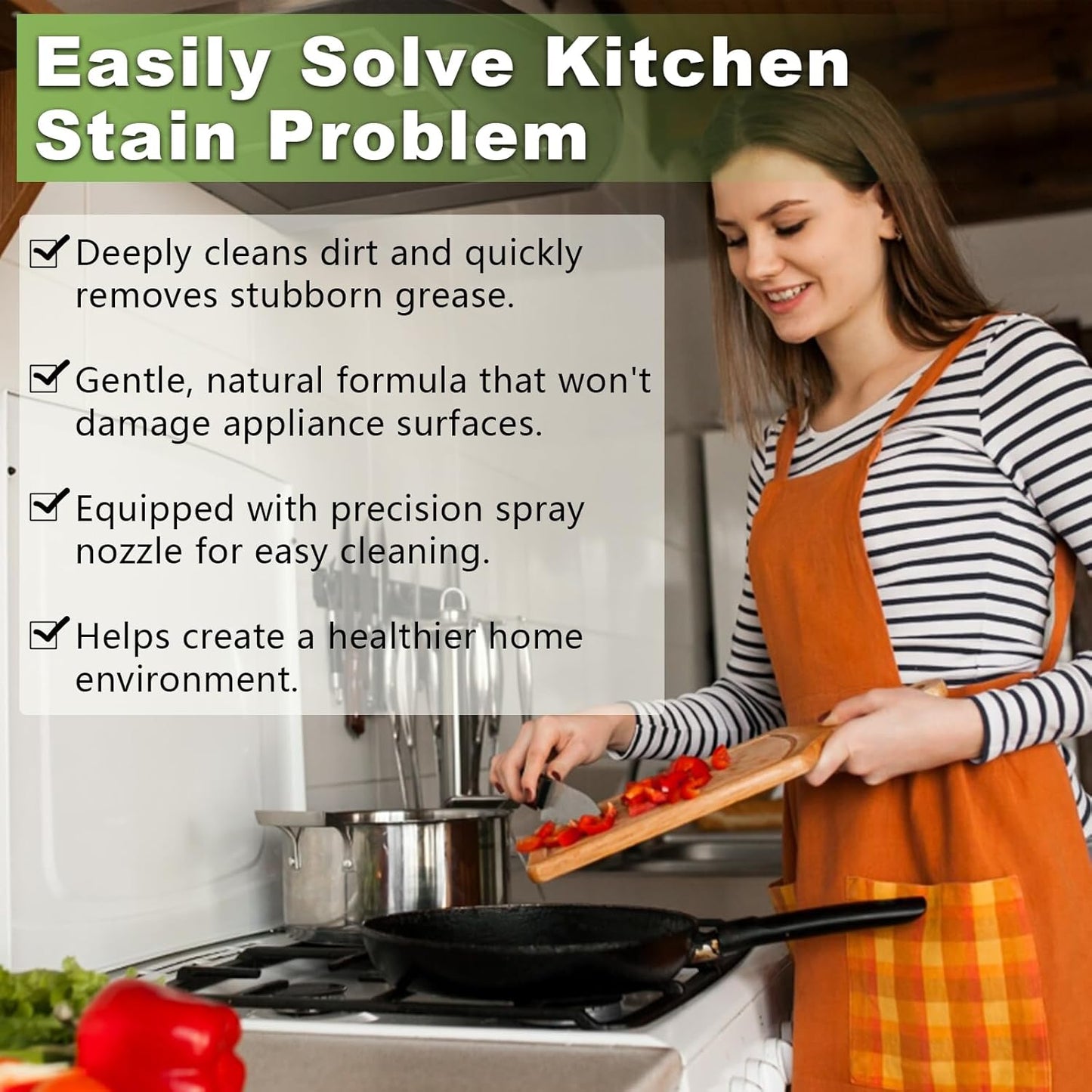 Charunee 2 PCS Natural Formula to Household Appliances, Multi-Purpose Stove Cleaner, Effective & Convenient Handheld Cleaner for Hood, Oven & Household Appliances
