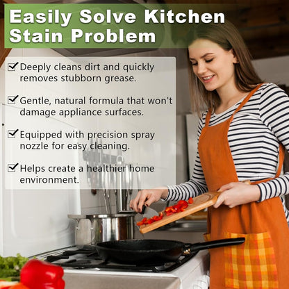 Charunee 2 PCS Natural Formula to Household Appliances, Multi-Purpose Stove Cleaner, Effective & Convenient Handheld Cleaner for Hood, Oven & Household Appliances