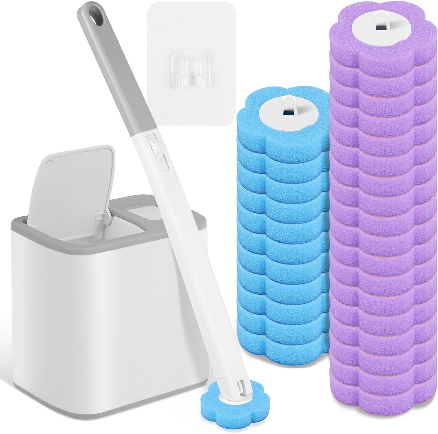 72PCS Disposable Toilet Cleaning Brush Wand Cleaner Refills, Contains Only the Brush Head, Disposable Toilet Cleaning Pads, Bathroom Toilet Bowl Brush and Holder Set (Refills)
