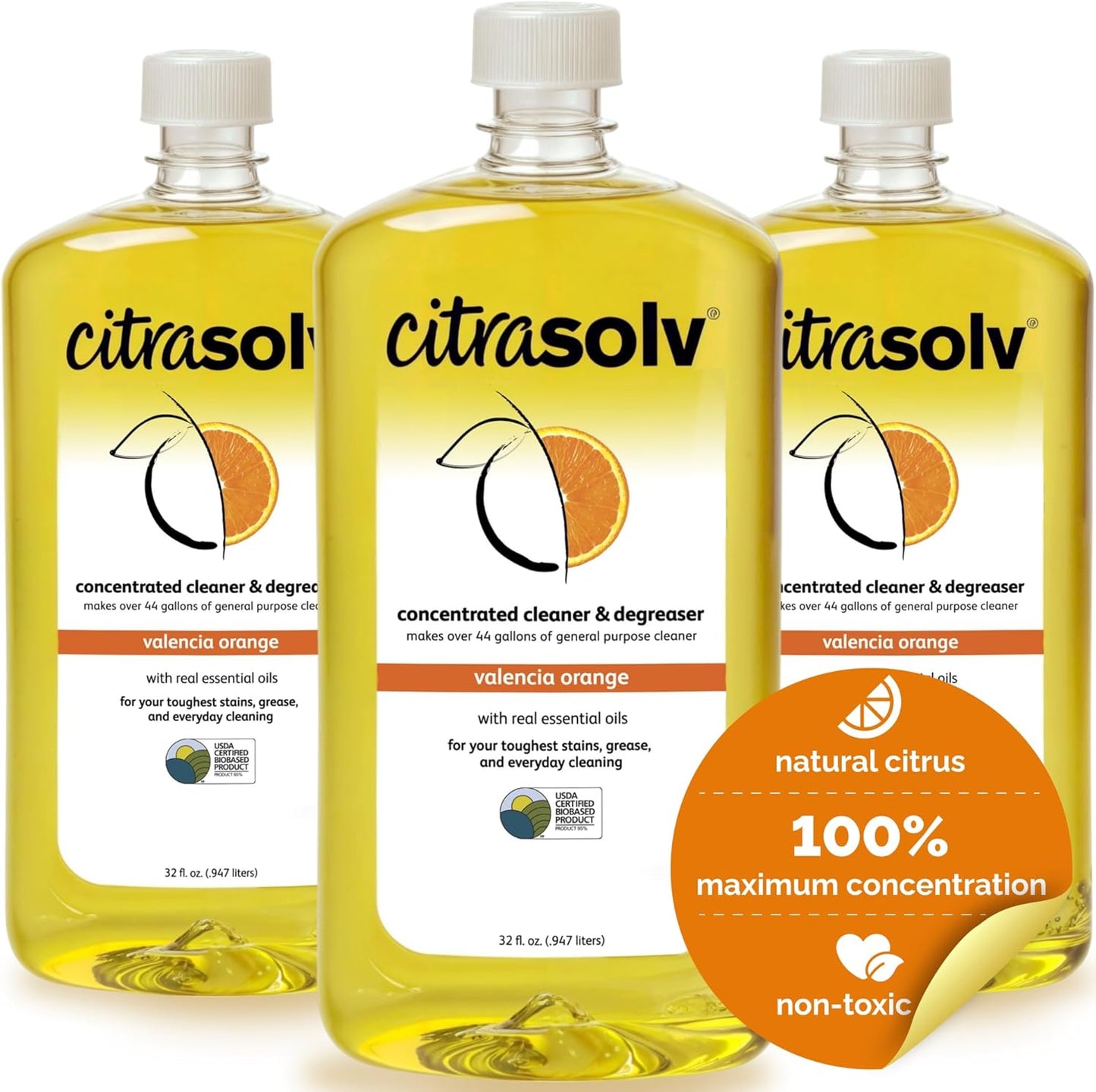 Citra Solv All Purpose Cleaning Spray – Powerful Citrus Degreaser for Kitchen & Bathroom, Multi-Surface Cleaner, No Harsh Chemicals, Valencia Orange 22oz