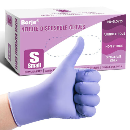 Borje Nitrile Gloves Large, 100 Count Disposable Gloves, Black, Latex-Free Powder-Free, Medical Exam, Food Safe, Cleaning, Cooking