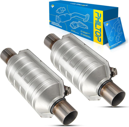 PHILTOP Left and Right Catalytic Converter Replacement For 2005-2010 300 2.7/3.5L V6 RWD, 2006-2010 Charger 2.7/3.5L V6 RWD, 2005-2008 Magnum 2.7/3.5L V6 RWD Replace 55434, 55433 (EPA Compliant) - Colors A