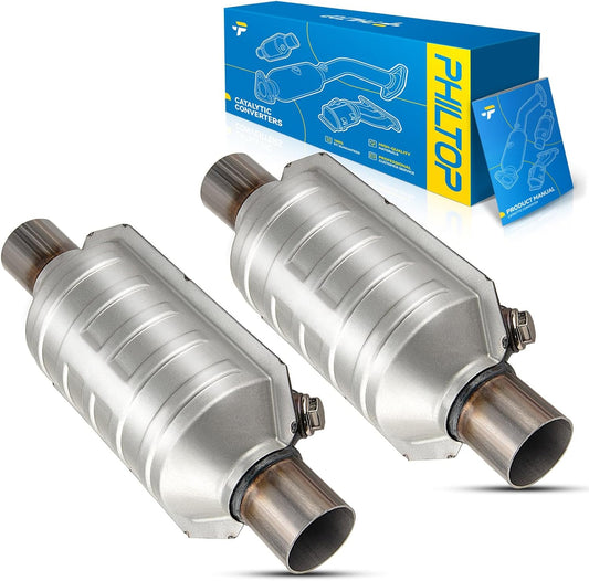 PHILTOP Left and Right Catalytic Converter Replacement For 2005-2010 300 2.7/3.5L V6 RWD, 2006-2010 Charger 2.7/3.5L V6 RWD, 2005-2008 Magnum 2.7/3.5L V6 RWD Replace 55434, 55433 (EPA Compliant) - Colors A