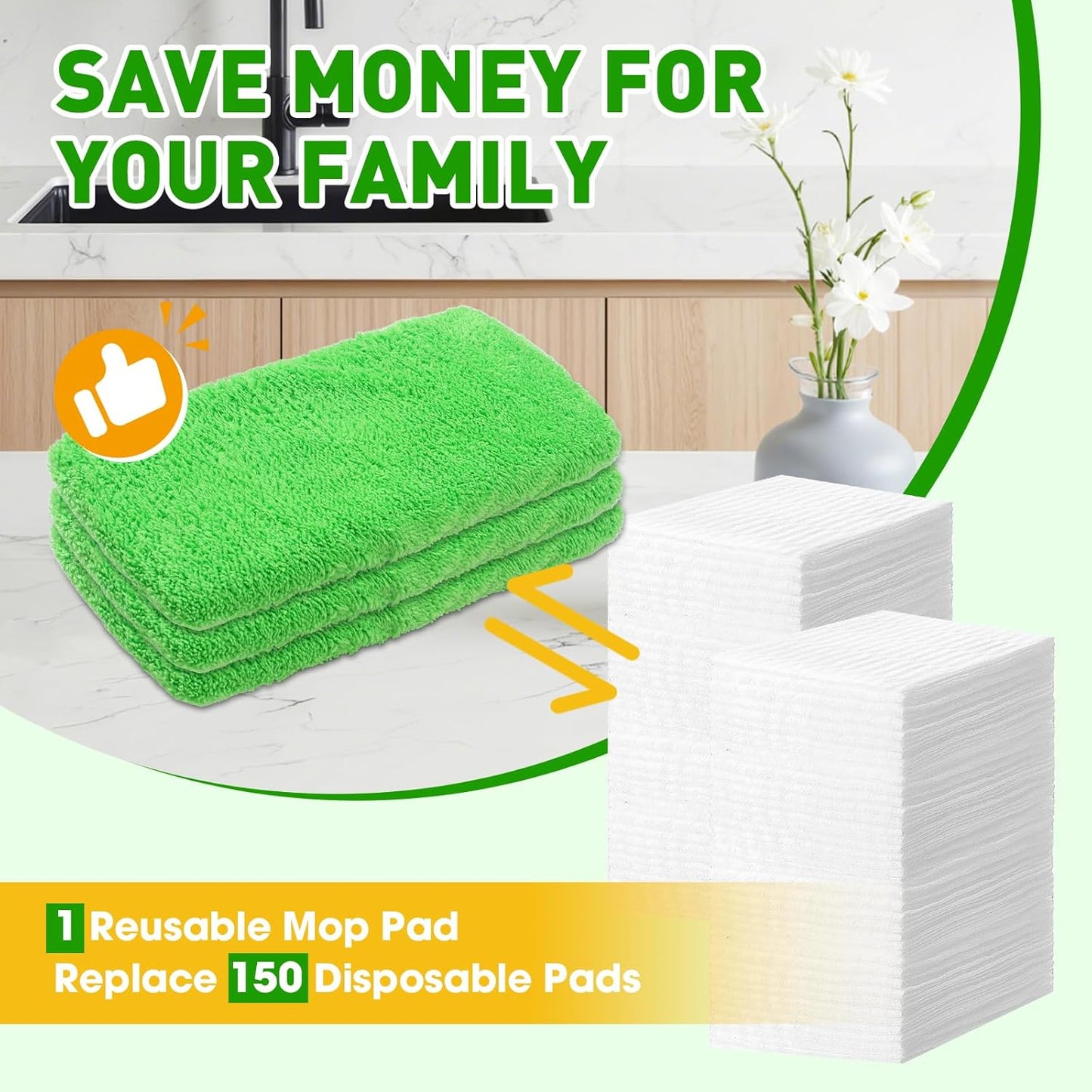 12Pcs Reusable Microfiber Mop Pads Compatible with Sweeper Mops,Dry Sweeping Cloths & Wet Mopping Pads Refills,Washable Mop Pads for Floor Cleaning
