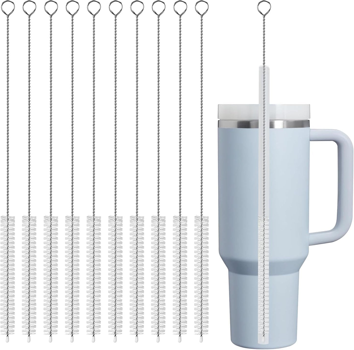 Straw Cleaner Brush 8PCS Long Straw Brushes Reusable Nylon Tube Brush Drinking Straw Cleaning Brush Set for Water Bottle, Straws, Tube, Flasks (8PCS Style 2)