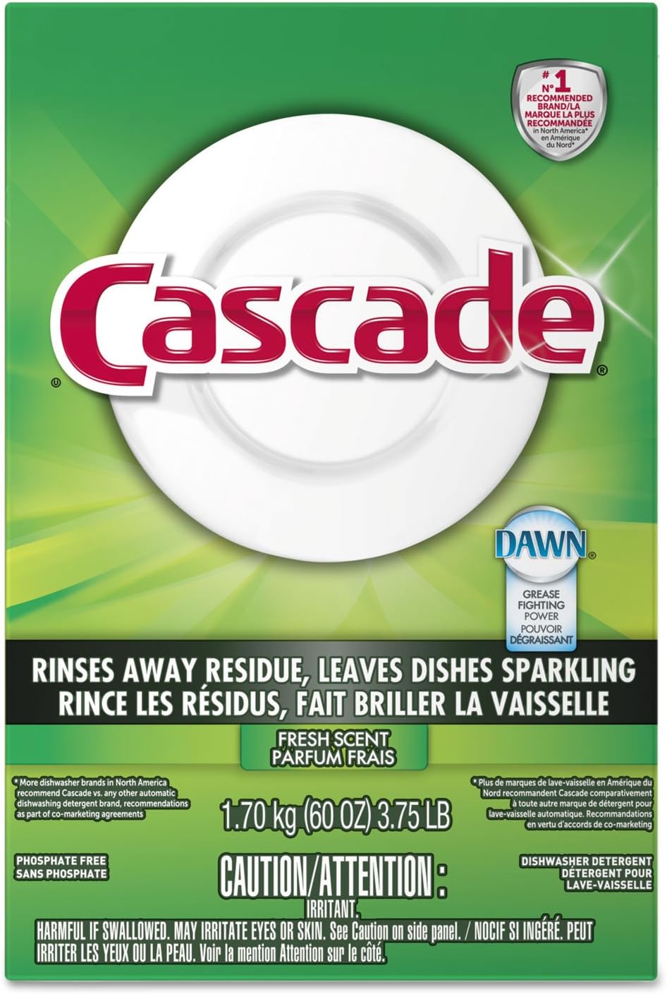 Cascade Dishwasher Detergent - Powder - 60 Oz (3.75 Lb) - 1/ Each - White