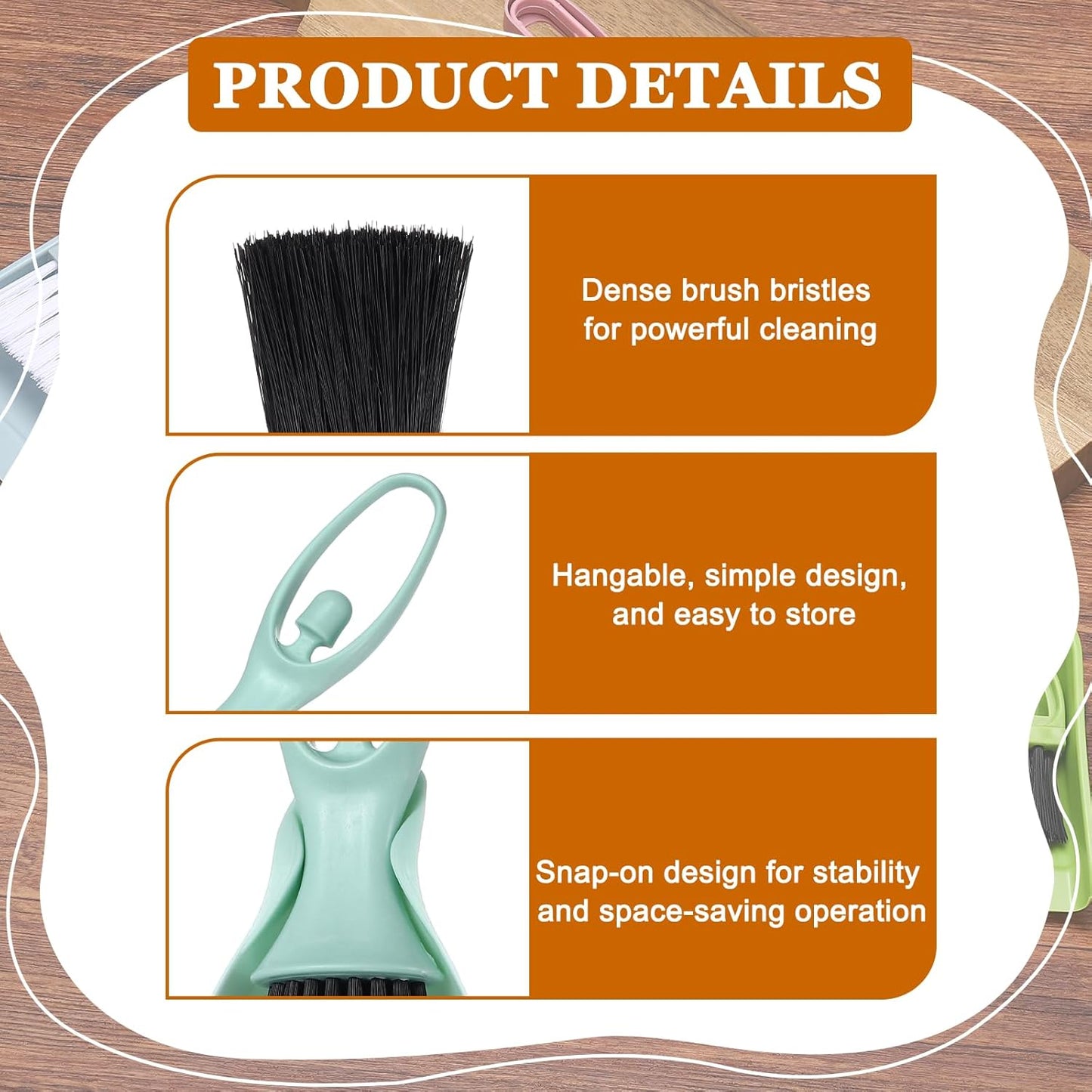 uxcell 2 Pcs Mini Dustpan and Brush Set, Small Broom and Dustpan Set for Office Tabletops Sofas Keyboards Home Cleaning Tool, Orange Pink