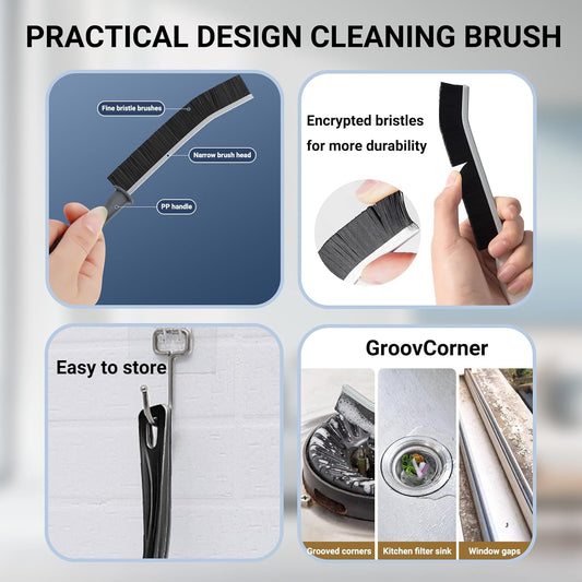Crevice Cleaning Brush, 2026 New Multifunctional Gap Hard Bristled Grout Brush Tool for Scrub Small Spaces, Kitchen, Toilet, Bathroom, Corner, Grout, Sink, Window Tracks, Hinges, Tile(6pcs)