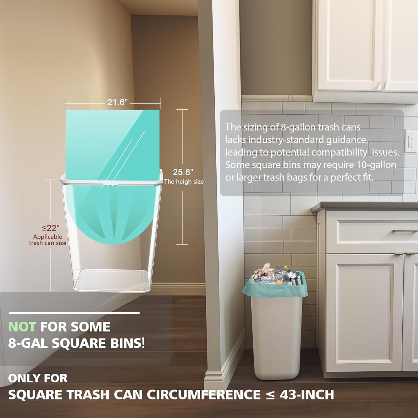 Compostable Trash Garbage bags,AYOTEE 13-15 Gallon Tall Kitchen Trash Bags,Heavy Duty Unscented 1.18Mils 55 Liter,60 Count,Strong Thicken Rubbish Waste Can Liners for Kitchen Garden Home